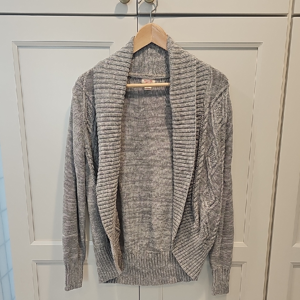 Women's Gray Open Front Sweater